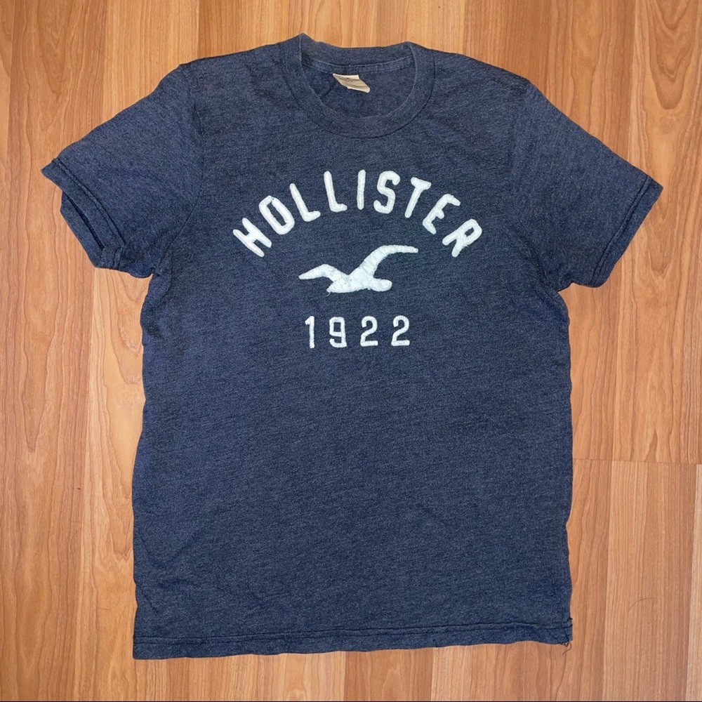 Hollister gray t-shirt, size L.  Name and logo sewn on, date embroidered.